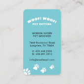 Sitting & grooming van het zwarte & witte Happy Do Visitekaartje (Achterkant)