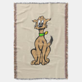 Sitting Happy Dog Throw Blanket Deken (Voorkant Verticaal)