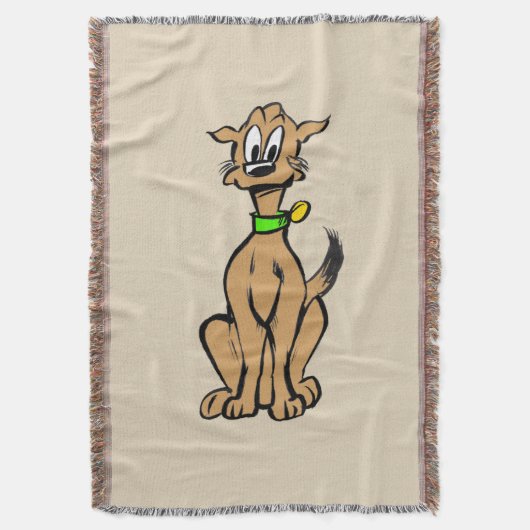 Sitting Happy Dog Throw Blanket Deken (Voorkant Verticaal)