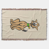 Sitting Happy Dog Throw Blanket Deken (Voorkant)