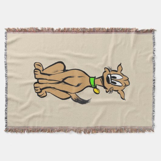 Sitting Happy Dog Throw Blanket Deken (Voorkant)