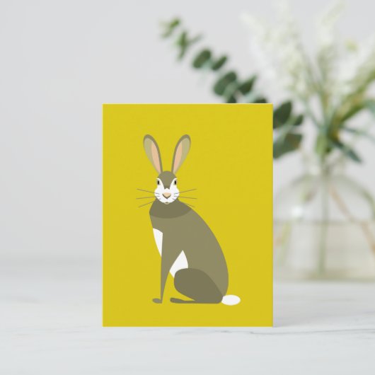 Sitting Hare Briefkaart (Staand voorkant)