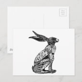 Sitting Hare Briefkaart (Voorkant / Achterkant)