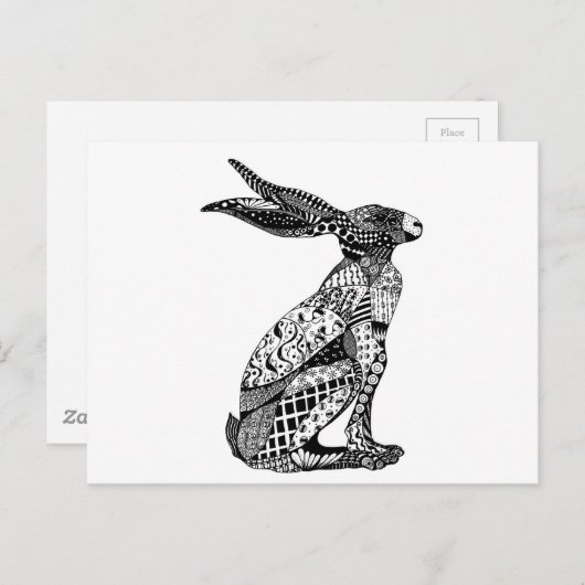 Sitting Hare Briefkaart (Voorkant / Achterkant)