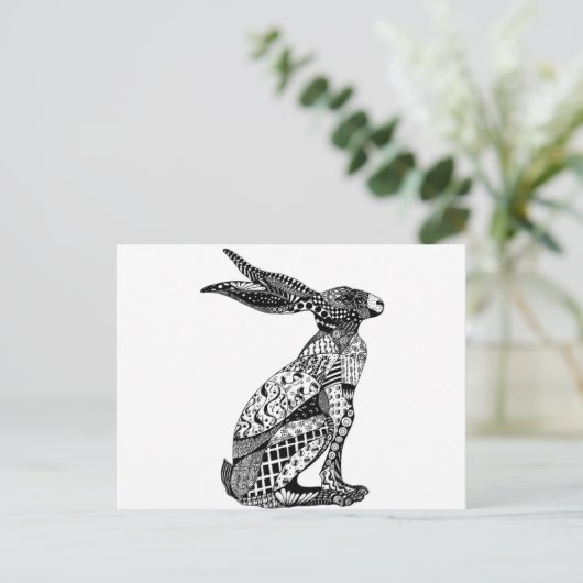 Sitting Hare Briefkaart (Staand voorkant)