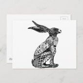 Sitting Hare Briefkaart (Voorkant / Achterkant)