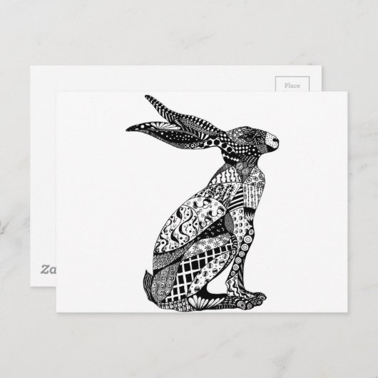 Sitting Hare Briefkaart (Voorkant / Achterkant)