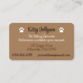 Sitting JollyKins Cute Pet Visitekaartje (Achterkant)