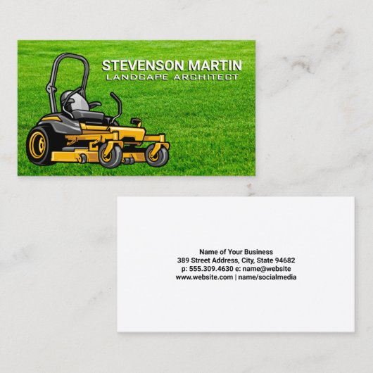 Sitting Lawnmower | Gras Visitekaartje (Voorkant / Achterkant)