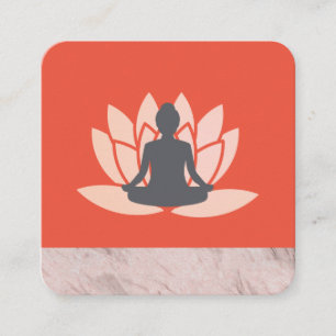 Sitting Lotus Flower gemarmerd Vierkante Visitekaartje