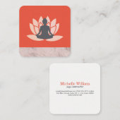 Sitting Lotus Flower gemarmerd Vierkante Visitekaartje (Voorkant / Achterkant)