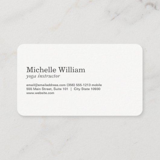 Sitting Lotus Mandala en Marble Visitekaartje (Achterkant)