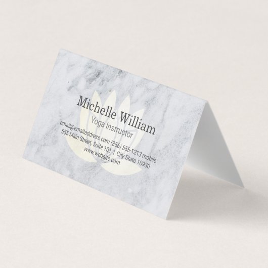 Sitting Lotus Mandala en Marble Visitekaartje (Achterkant)