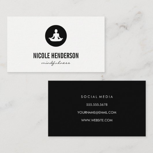 Sitting Lotus Pose minimalist Visitekaartje (Voorkant / Achterkant)