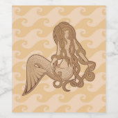 Sitting Mermaid Beige Wijn Etiket (Enkel label)