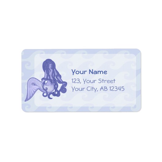 Sitting Mermaid Blue Etiket (Voorkant)