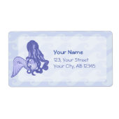 Sitting Mermaid Blue Etiket (Voorkant)