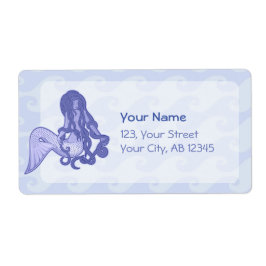 Sitting Mermaid Blue Etiket