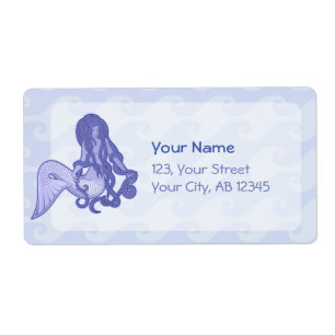 Sitting Mermaid Blue Etiket