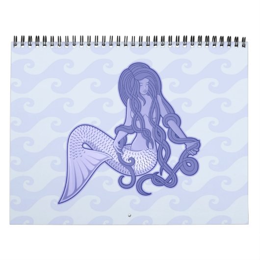 Sitting Mermaid Blue Kalender (Hoes)