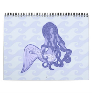 Sitting Mermaid Blue Kalender