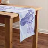 Sitting Mermaid Blue Korte Tafelloper (Voorbeeld)