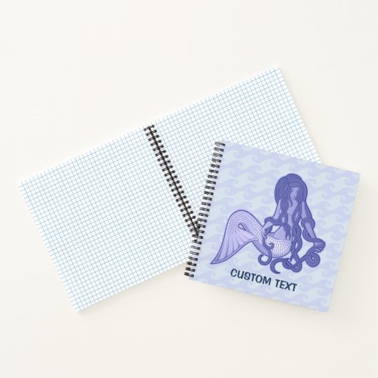 Sitting Mermaid Blue Notitieboek (Binnen)