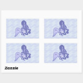 Sitting Mermaid Blue Rechthoekige Sticker (Vel)