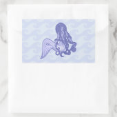 Sitting Mermaid Blue Rechthoekige Sticker (Tas)
