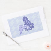 Sitting Mermaid Blue Rechthoekige Sticker (Envelop)