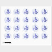 Sitting Mermaid Blue Ronde Sticker (Vel)