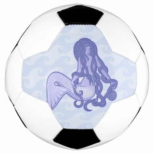 Sitting Mermaid Blue Voetbal (Voorkant)
