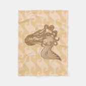 Sitting Mermaid Fleece Deken (Voorkant)