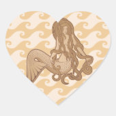 Sitting Mermaid Hart Sticker (Voorkant)