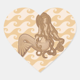 Sitting Mermaid Hart Sticker