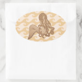Sitting Mermaid Ovale Sticker (Tas)