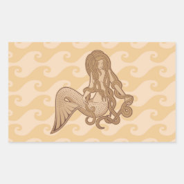Sitting Mermaid Rechthoekige Sticker