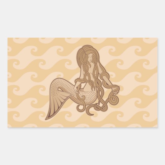 Sitting Mermaid Rechthoekige Sticker (Voorkant)