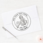 Sitting Mermaid Ronde Sticker (Envelop)