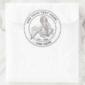 Sitting Mermaid Ronde Sticker (Tas)
