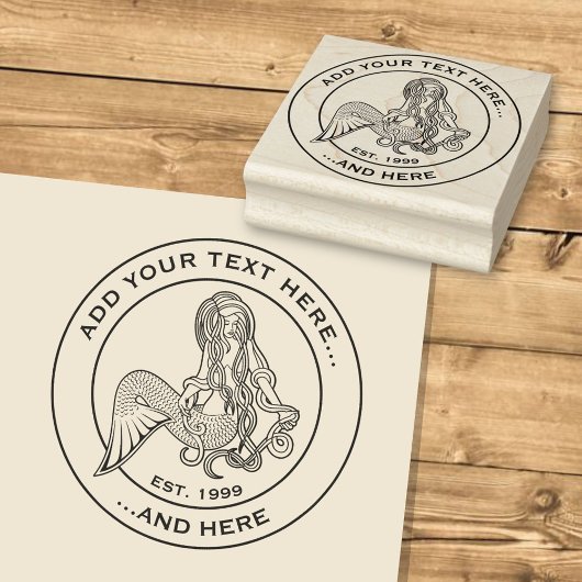 Sitting Mermaid Rubberstempel