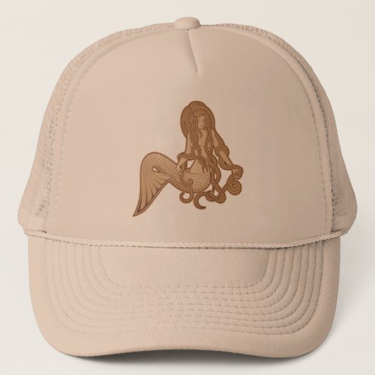 Sitting Mermaid Trucker Pet (Voorkant)