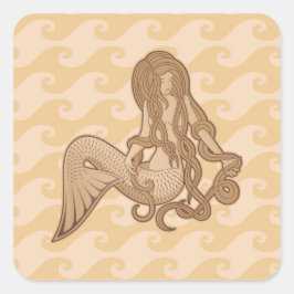 Sitting Mermaid Vierkante Sticker