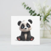 Sitting Panda Bear Cartoon Illustration Art Card (Staand voorkant)