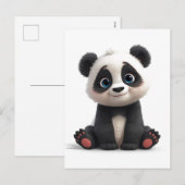 Sitting Panda Bear Cartoon Illustration Art Feestdagenkaart (Voorkant / Achterkant)