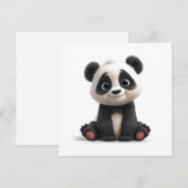 Sitting Panda Bear Cartoon Illustration Art Feestdagenkaart (Voorkant / Achterkant)