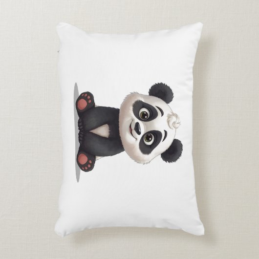 Sitting Panda Bear Cartoon Illustration Artwork Accent Kussen (Voorkant(Verticaal))