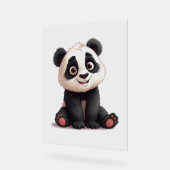 Sitting Panda Bear Cartoon Illustration Artwork Acryl Bord (Hoek)