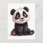 Sitting Panda Bear Cartoon Illustration Artwork Briefkaart (Voorkant)