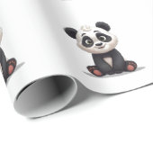 Sitting Panda Bear Cartoon Illustration Artwork Cadeaupapier (Rol Hoek)